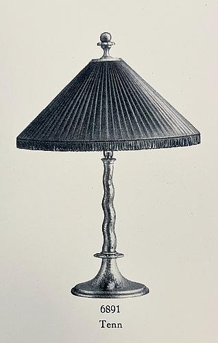 Harald Notini, a table lamp model 6891, Arvid Böhlmarks Lampfabrik, Stockholm, 1920s.