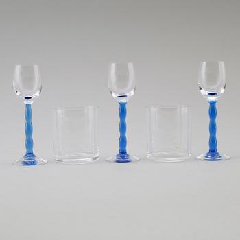 LIKÖRGLAS, 12 st samt SELTERSGLAS, 12 st, Nobel, Gunnar Cyrén, Orrefors.