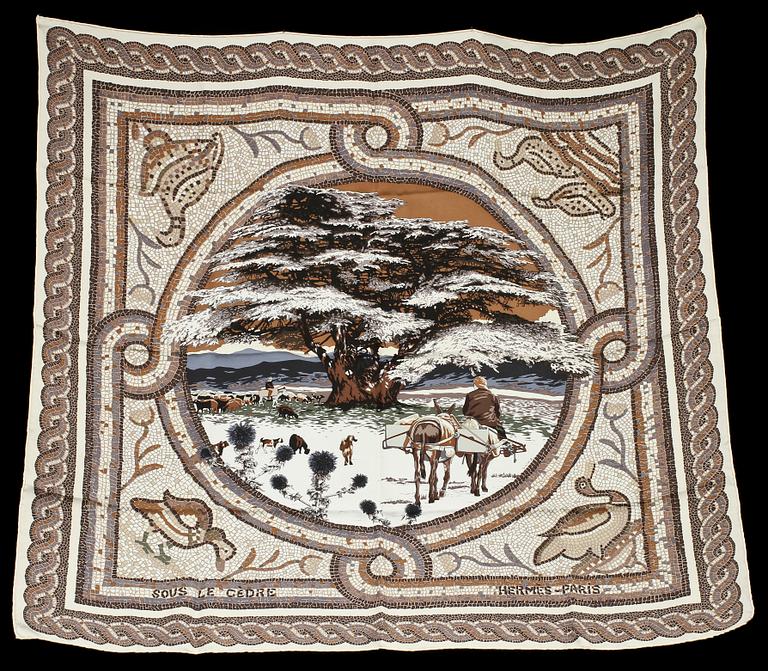 SCARF, siden, "Sous le Cedre", design Dimitri Rybaltchenko, Hermès, Paris.