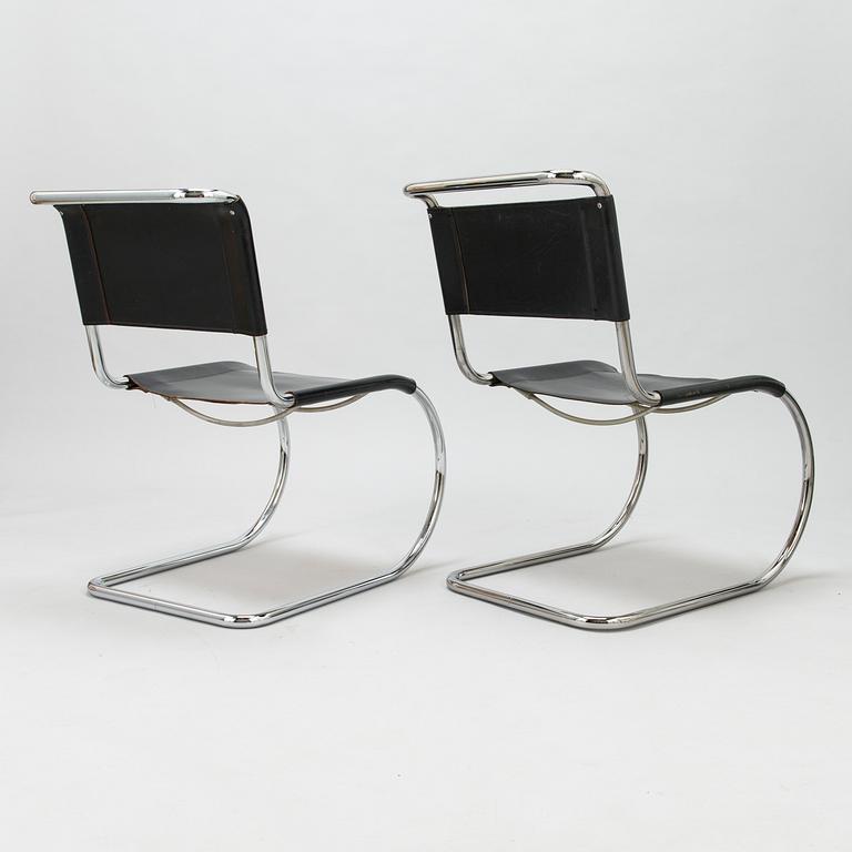 LUDWIG MIES VAN DER ROHE, a set of 1970-1980's 4+2, 'MR10' chairs for Thonet.