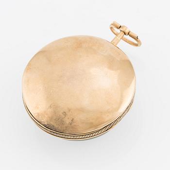 Pocket watch, 18K gold, 58 mm.