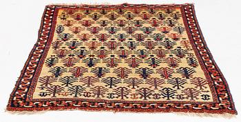 An antique Afshar rug, c 179 x 138 cm.