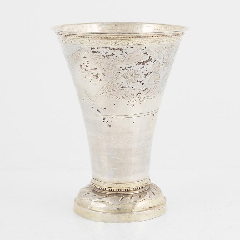 Beaker, silver, Olof H Bergström Uppsala 1812.