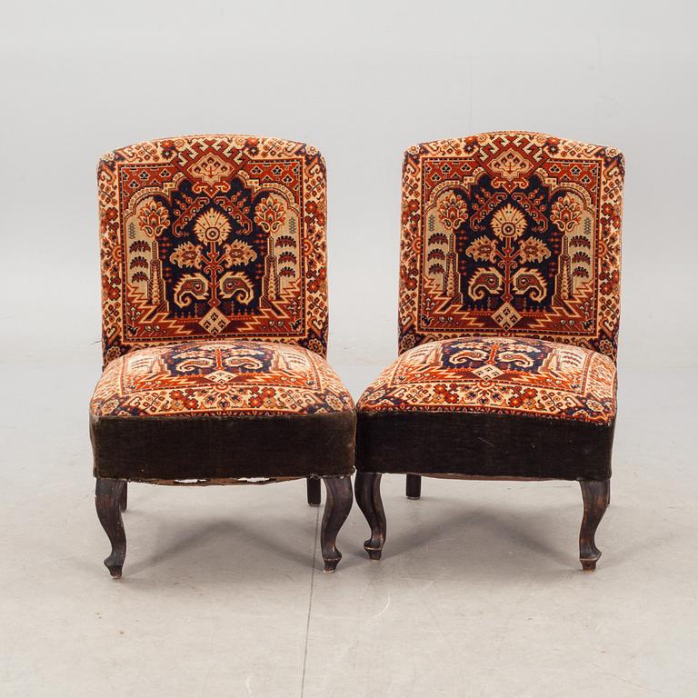 FÅTÖLJER, ett par, oskarianska, 1800-tal.