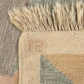 A Ingegerd Silow signed falt weave carpet ca 190 x 140 cm.