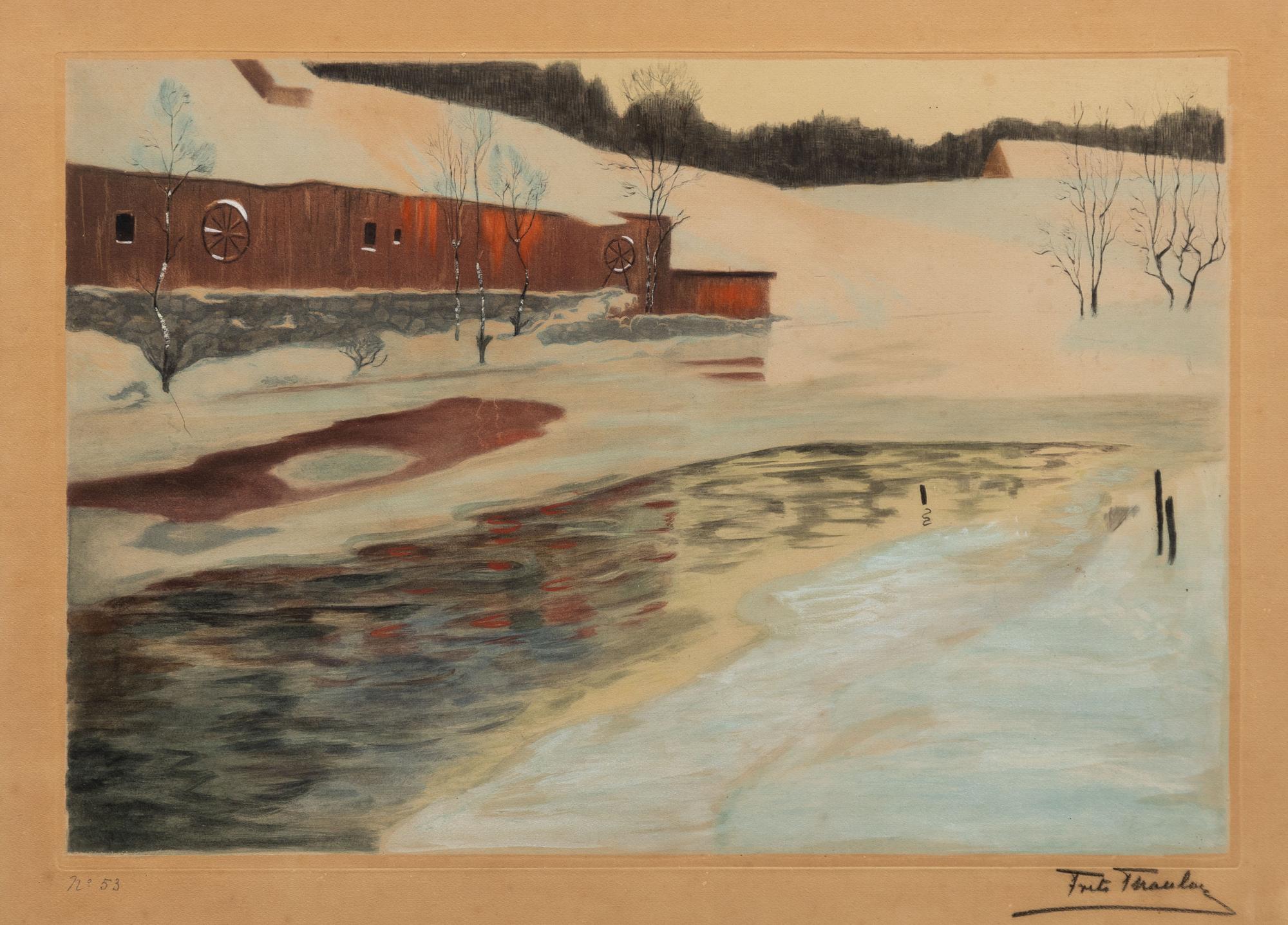 Frits Thaulow,  "Inntrykk fra sne / Effet de neige".