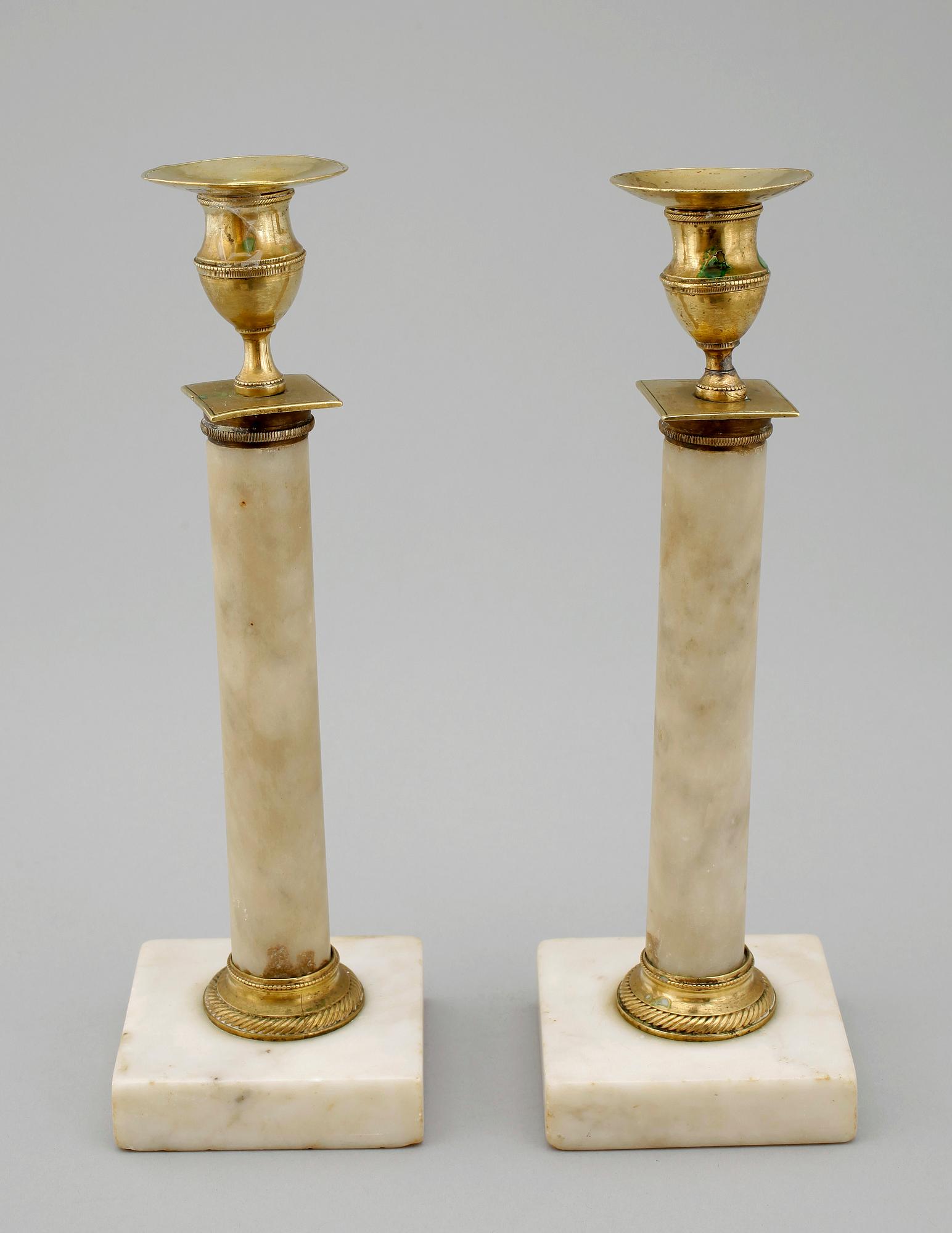 LJUSSTAKAR, ett par, sengustavianska, 1800-talets början.