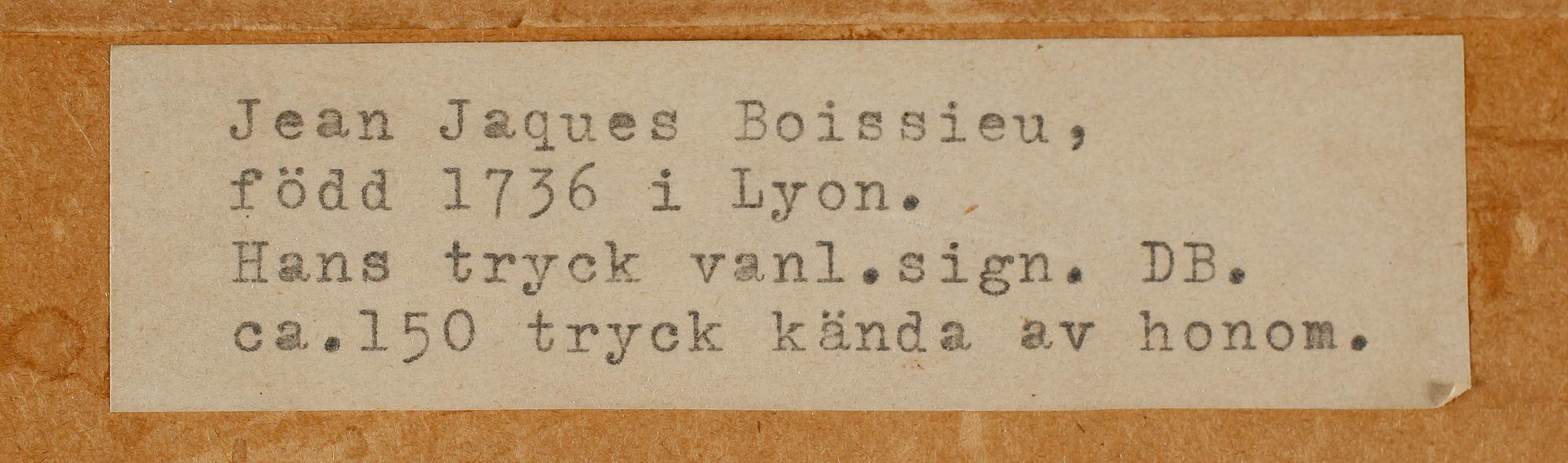 JEAN-JACQUES DE BOISSIEU, 2 st, gravyrer, en signerad i plåten och daterad 1764.