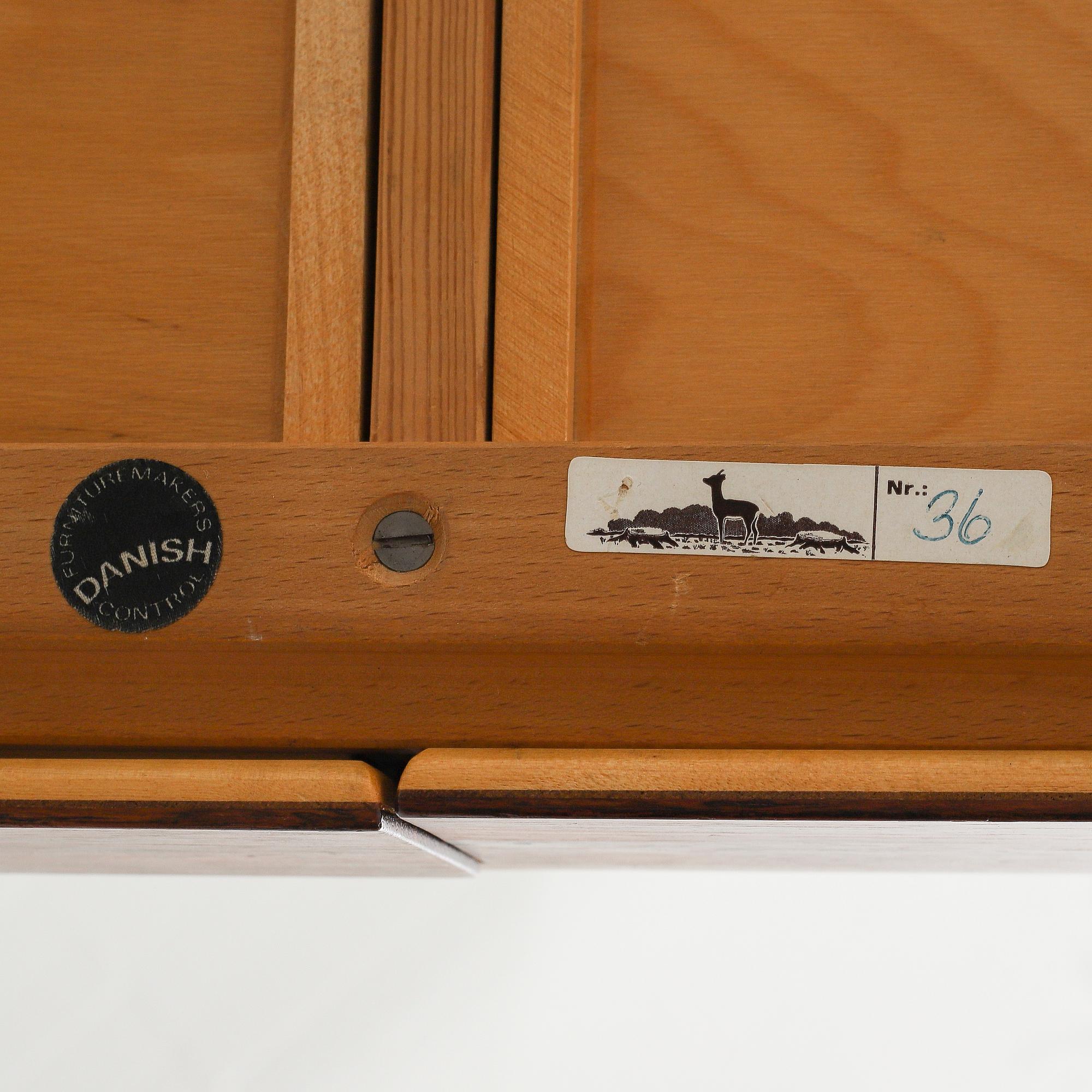 Severin Hansen, a 1950'-60's palisander desk, Haslev Møbelfabrik, Denmark.