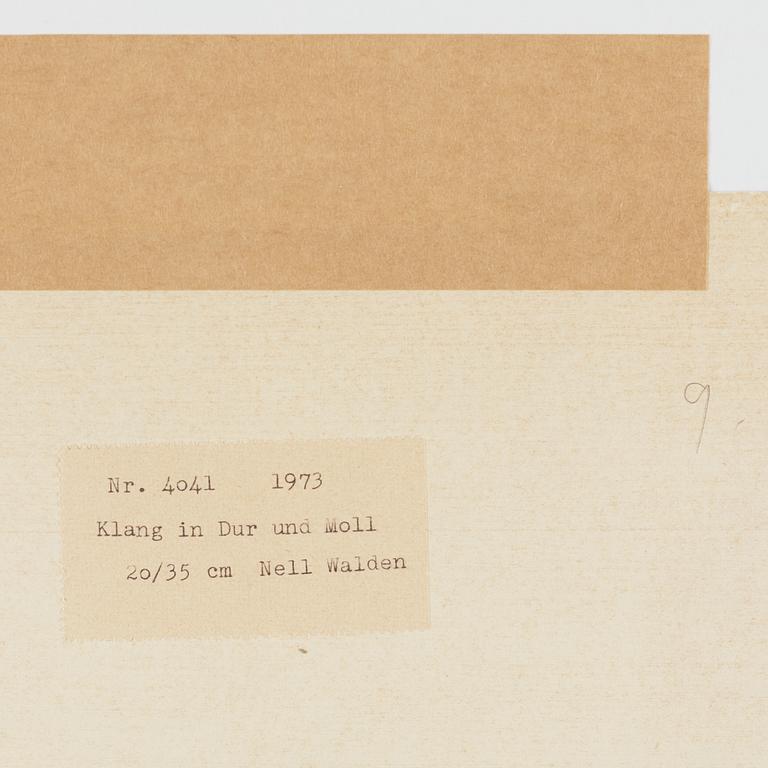 NELL WALDEN, blandteknik på papper, signerad och daterad -73.