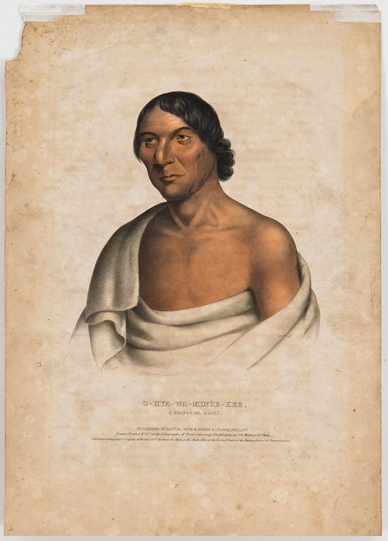 Four hand colored litographs from History of the Indian Tribes of North America 1836-1844.