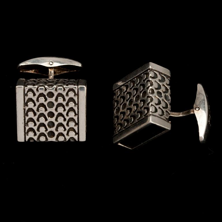 MANSCHETTKNAPPAR, silver, Turun Hopea 1970. Vikt 20 g.