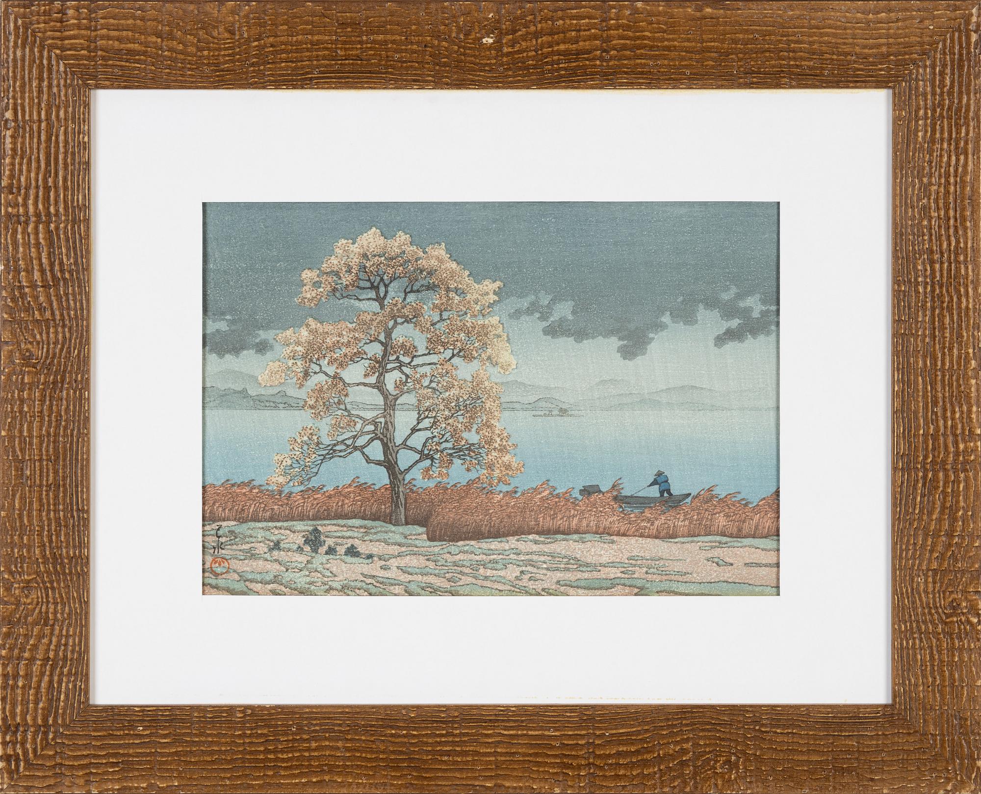 Kawase Bunjiro Hasui, after, a colour woodblock print, Japan, second half of the 20th century.