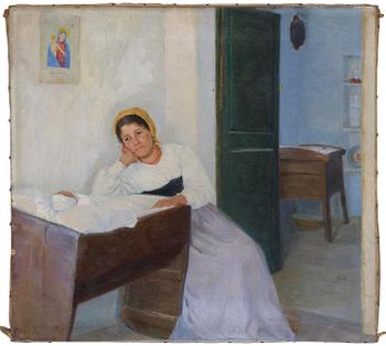 Marie Martha Krøyer, "Italienska med barn" (Modersglädje).