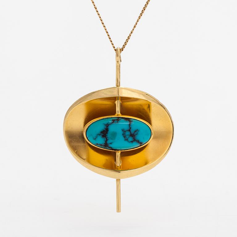 Heikki Kaksonen, An 18K gold and turquoise necklace. Helsinki 1960.