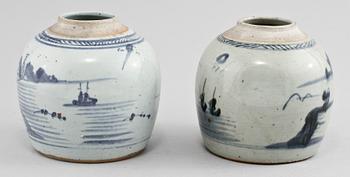 BOJANER, 2 st, porslin, Kina, 1800-tal.