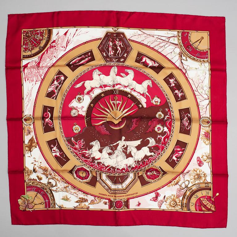 Hermès, a 'Vacheron Constantin' silk scarf.