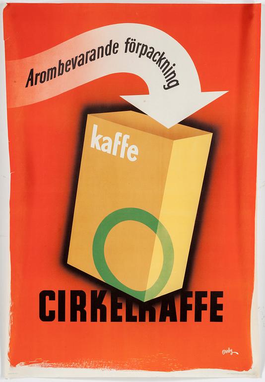 SVEN GUNNAR ORRBY, affisch, Cirkelkaffe, 1944.