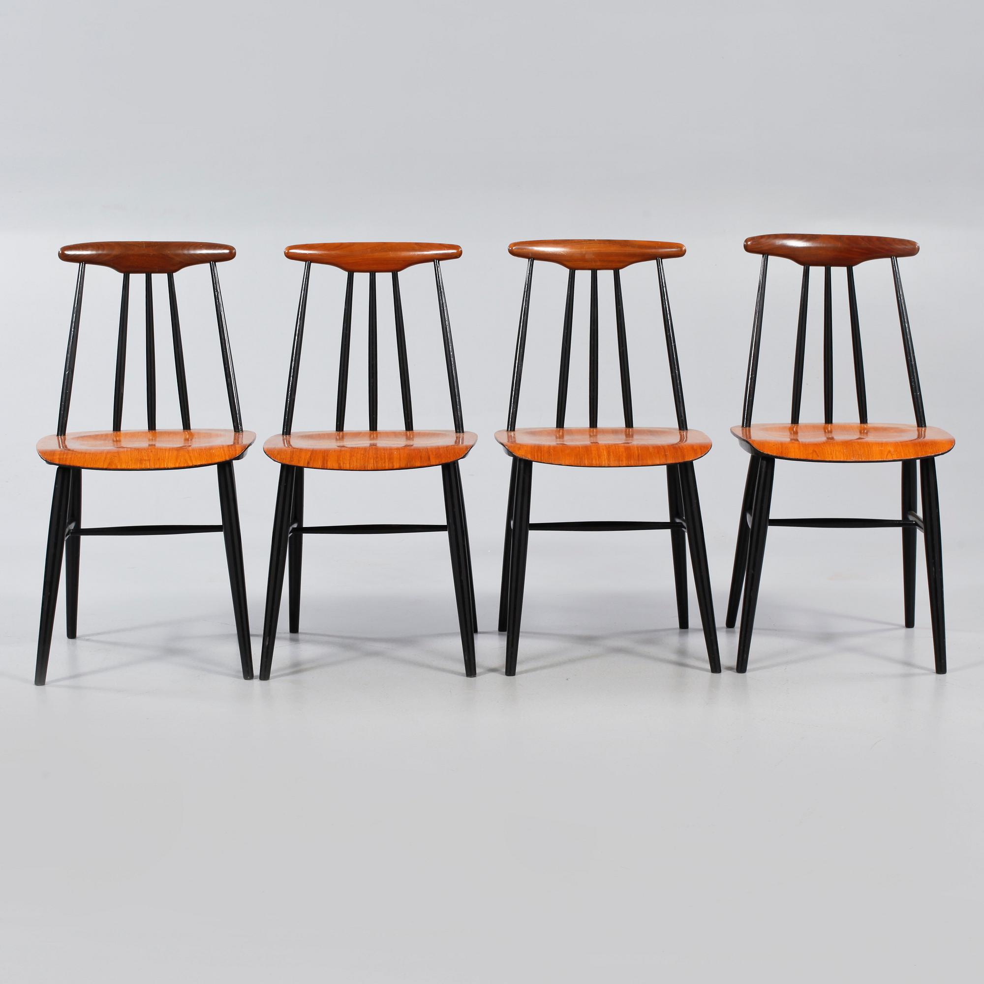 STOLAR, 4 st, "Pia", Sandvik Möbler, Norge, 1950-/60-tal.