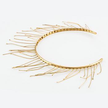 Jil Sander, necklace and earrings, gold-tone metal.