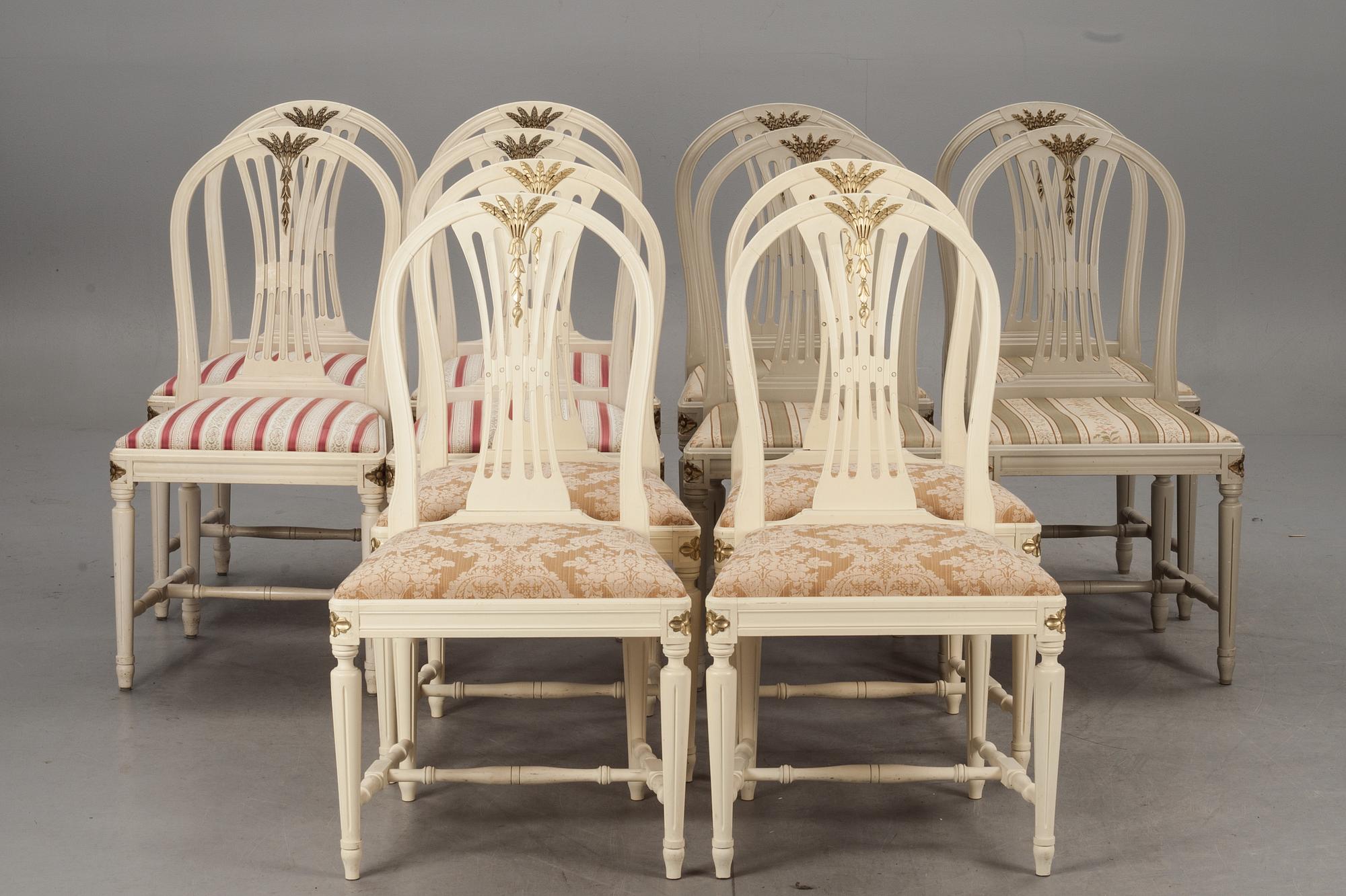 STOLAR, 12 snarlika. Gustaviansk stil, 1900/2000-tal.