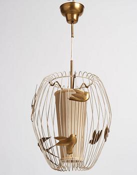 Hans Bergström, taklampa, modell "3", ateljé Lyktan, Åhus 1940-50-tal.
