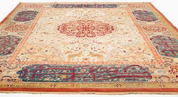 An antique Amritsar carpet, north India, c. 453 x 354 cm.