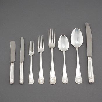 88 pieces of silver cutlery from David Andersen in Norway, first half of the 20th century.