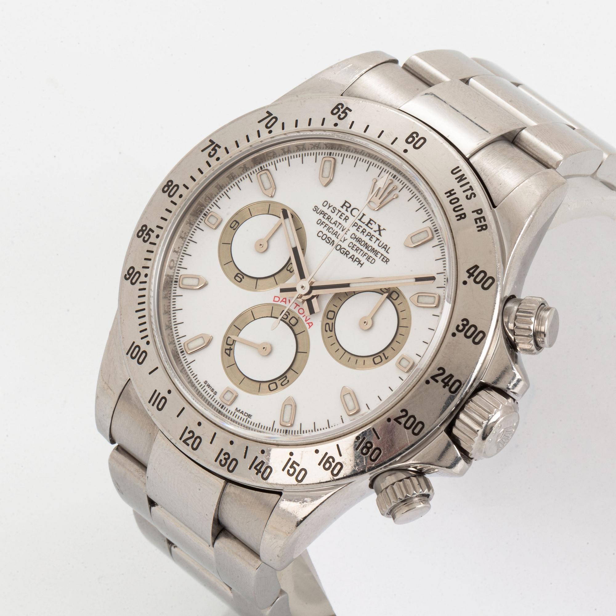Rolex, Oyster Perpetual, Cosmograph, Daytona, Chronometer, armbandsur, kronograf, 40 mm.