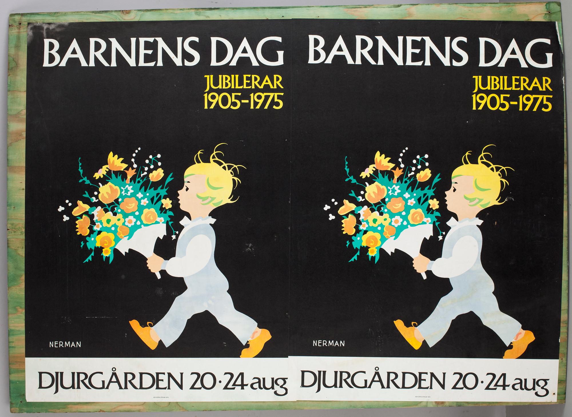 AFFISHER, litografiska tryck, Einar Nerman, 2st, 1975.