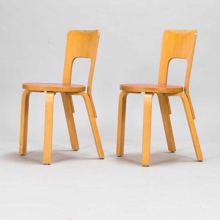 Alvar Aalto, two mid-20th century '66' chairs for Artek.