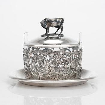 Alexander Kordes, a silver butter jar, Saint Petersburg, Russia 1867.