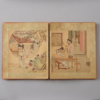 An album with ten erotic paintings, late Qing dynasty/early 20th Century.