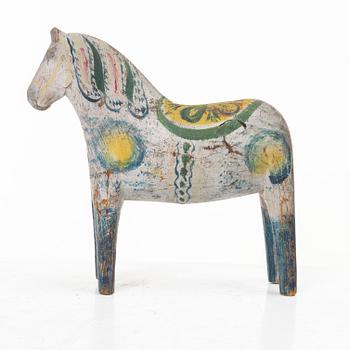 Dala horse, folk art, attributed to Karin Nisser, circa 1910.