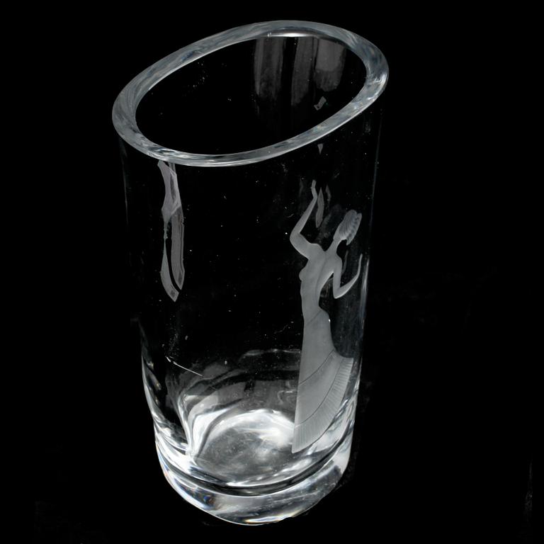 VAS, glas, Edvin Öhrström, Orrefors, 1900-tal.
