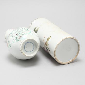 Two porcelain vases from China, 20th century.