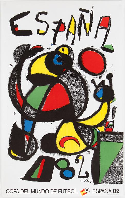 AFFISCHER, 3 st, VM i fotboll, 1982 efter bla Joan Miro, 1982.