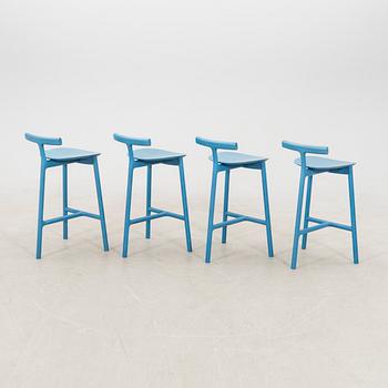 Sam Hecht & Kim Colin bar stools 4 pcs "Radice" for Mattiazzi Italy 21st century.