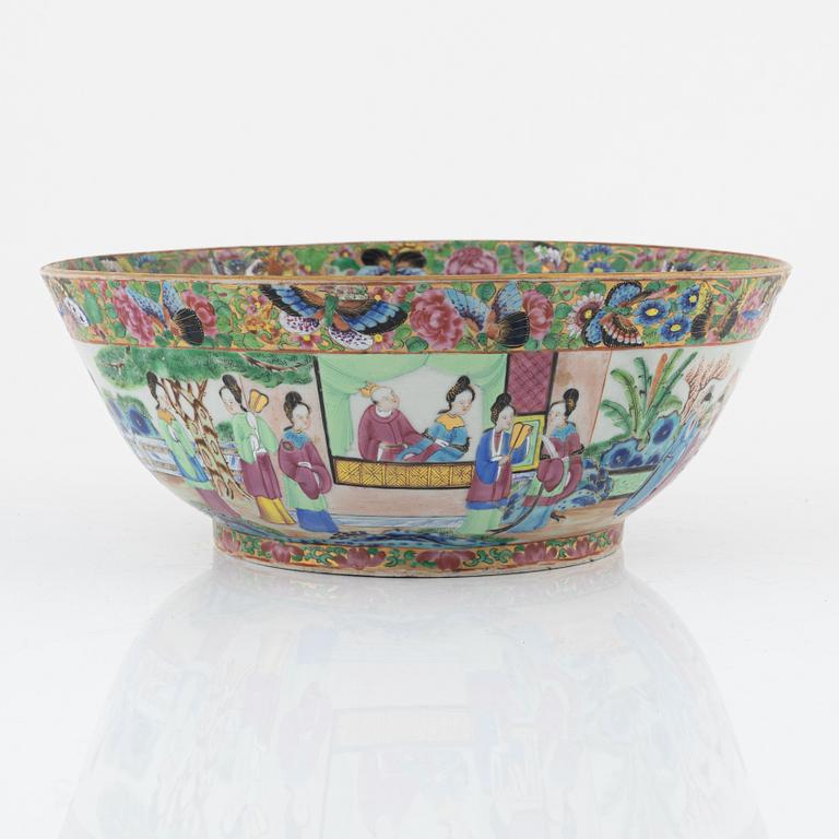 Bålskål, porslin, Qingdynastin, Kanton, Kina, 1800-tal.