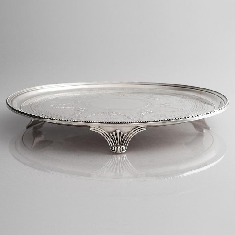 Richard Martin och Ebenezer Hall, bricka/salver, silver, London 1875.