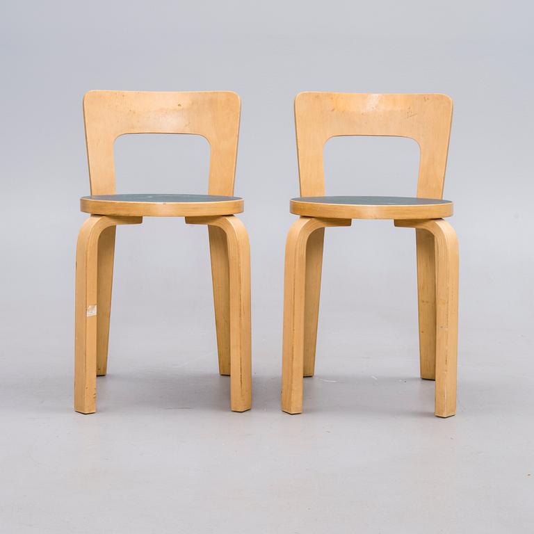 STOLAR, ett par, modell 65, Alvar Aalto Artek. Modellen formgiven 1935.