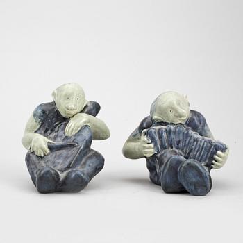 FIGURINER, 2 st, keramik, Åke Holm, Höganäs.