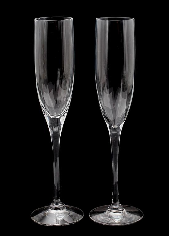 CHAMPAGNEGLAS, 11 st, "Optica", Gunnar Cyrén, Orrefors.