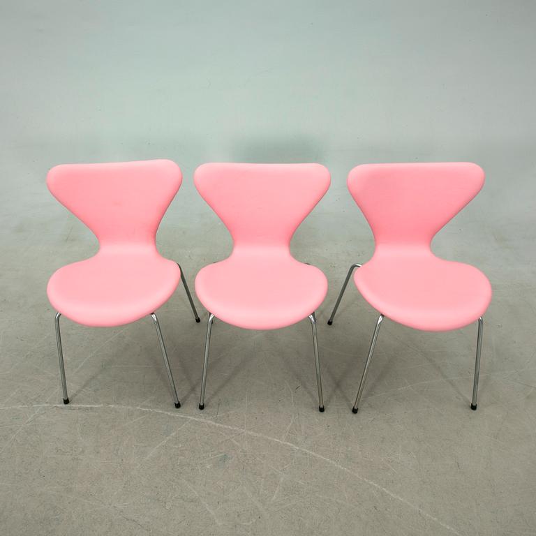 Arne Jacobsen, chairs 6 pcs "The Seven", Fritz Hansen Denmark.