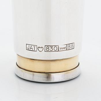 Pekka Piekäinen, two pairs of beakers, silver and gilded silver, 1979 and 1992.