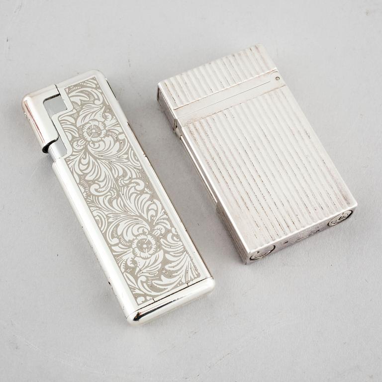 Two lighters by Dupont de Paris and Diplomat, second half of the 20th century.