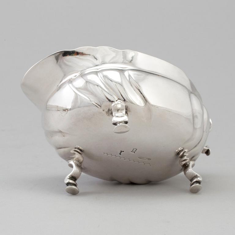 A Swedish mid 18th century silver cream-jug, marks of Kilian Kelson, Stockholm 1753.