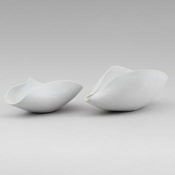 SKÅLAR, 2 st, stengods, "Veckla", Stig Lindberg, Gustavsberg Studio.