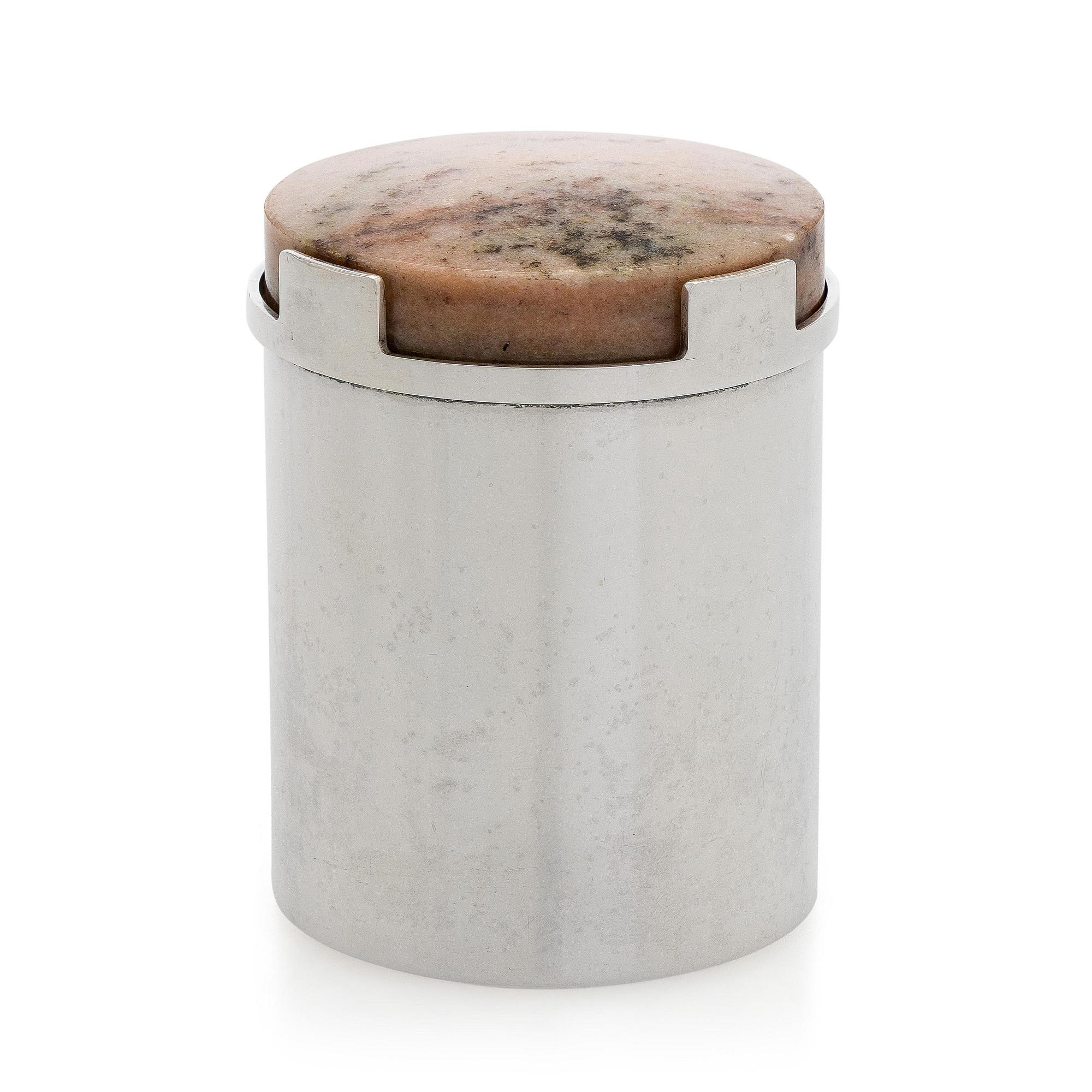 Bertel Gardberg, a stone-lidded silver jar, Kultateollisuus, Turku 1966.