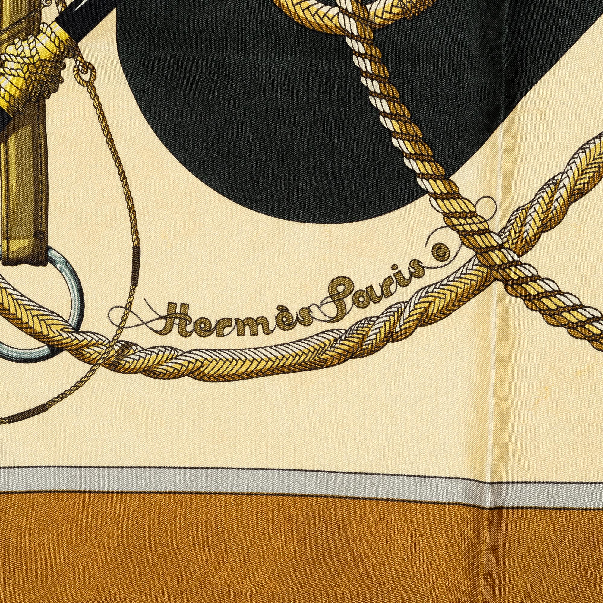 Hermès, scarves, 2 st, "Le Mors a la Conétable" samt "Clic Clac".